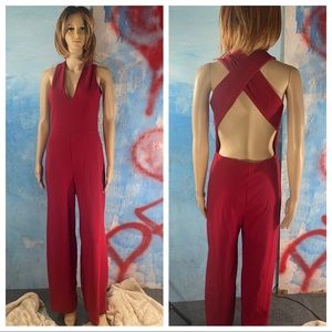 Large Velvet Torch Red Jumpsuit